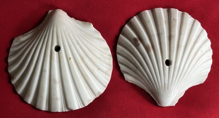 antique art deco italian carved marble scallop sea shells circa 1920 a pair 3643