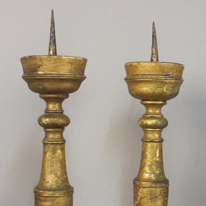 antique baroque wooden candlesticks set of 2 4