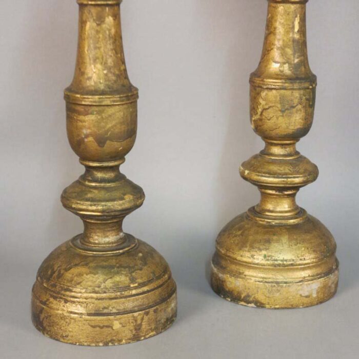 antique baroque wooden candlesticks set of 2 7