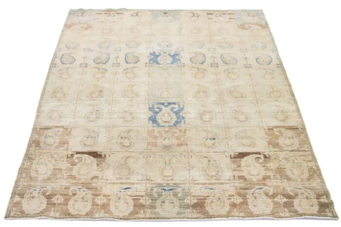 antique beige wool rug persian tabriz boteh designed from the 1920s 3425