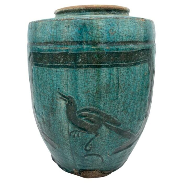 antique blue martaban style jar 1800s 1