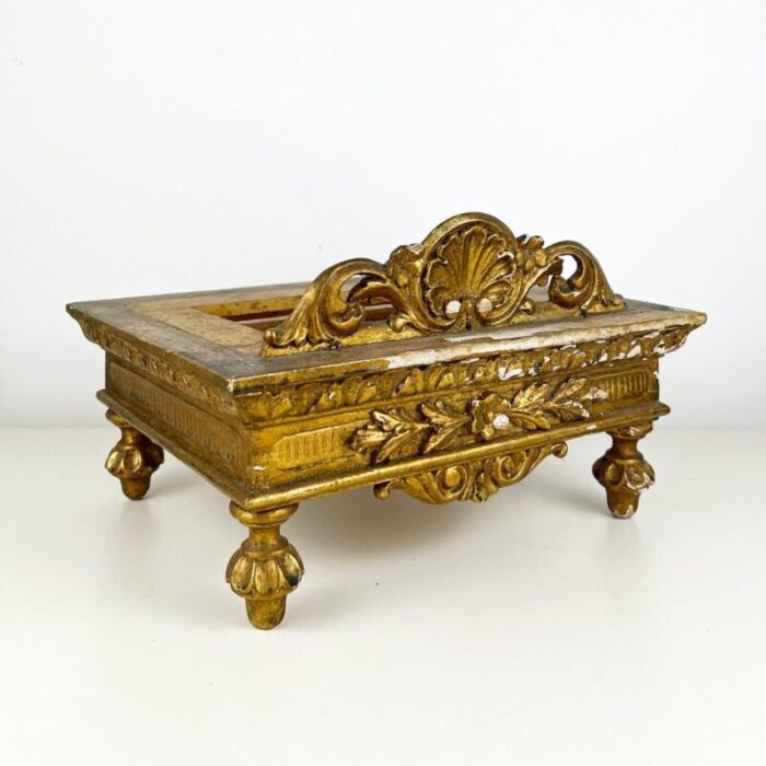 antique book stand in gilt wood 1