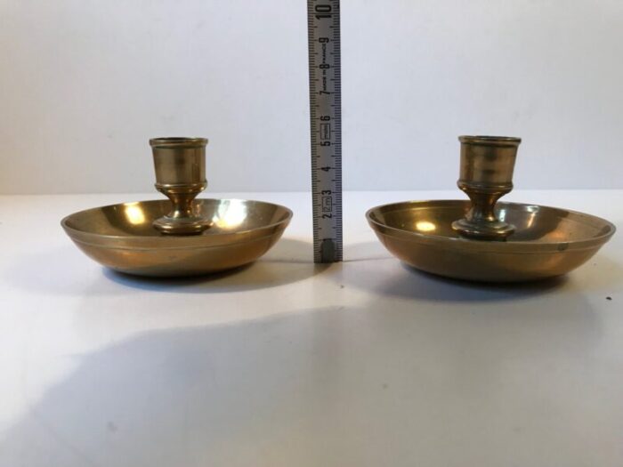 antique brass travel candlesticks 1800s set of 2 6