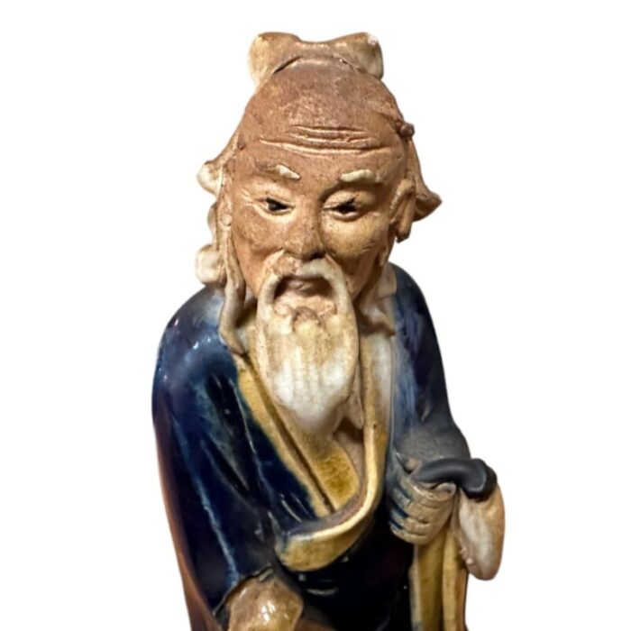 antique chinese mudman wise man with brush 1890 1919 0408