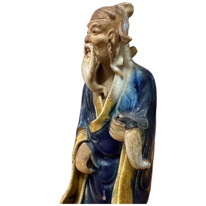 antique chinese mudman wise man with brush 1890 1919 3205