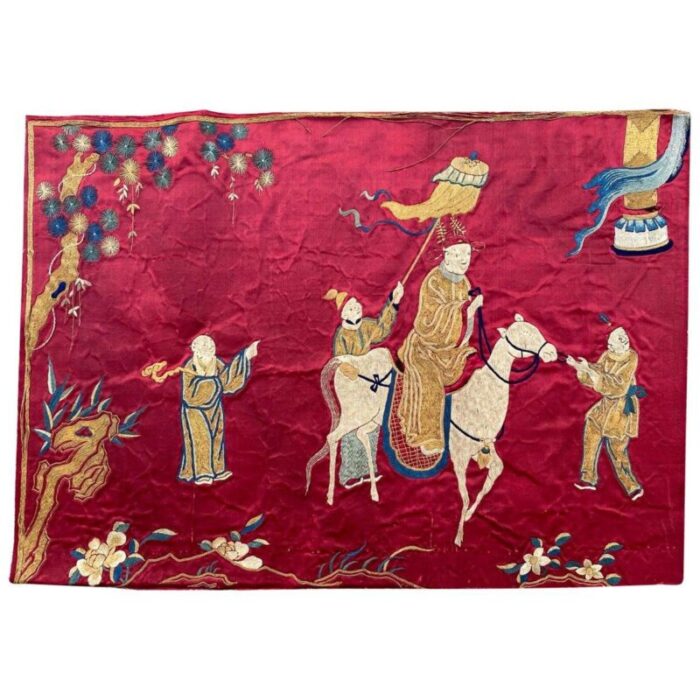 antique chinese silk and metal embroidery 1