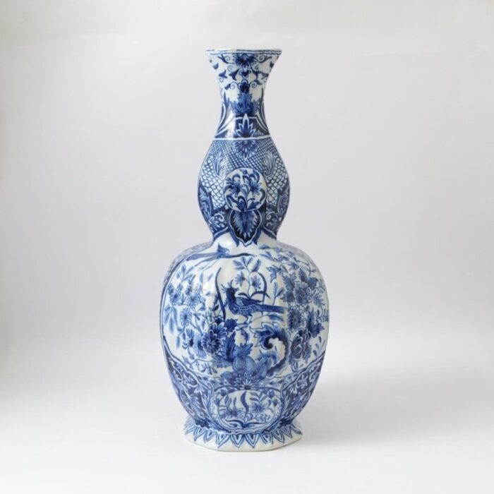 antique delft style vase by louis fourmaintraux 1