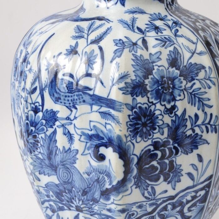 antique delft style vase by louis fourmaintraux 4