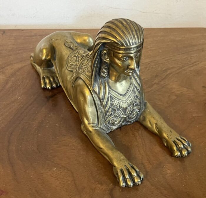 antique early 19th century english regency bronze grand tour egyptian revival sphinx 0482