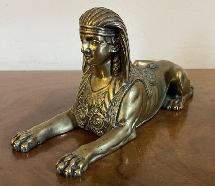 antique early 19th century english regency bronze grand tour egyptian revival sphinx 0873