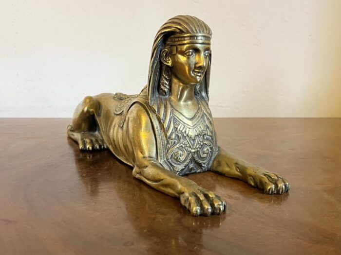 antique early 19th century english regency bronze grand tour egyptian revival sphinx 3957