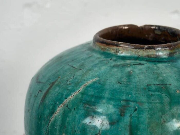 antique emerald green ceramic vase 1820 2