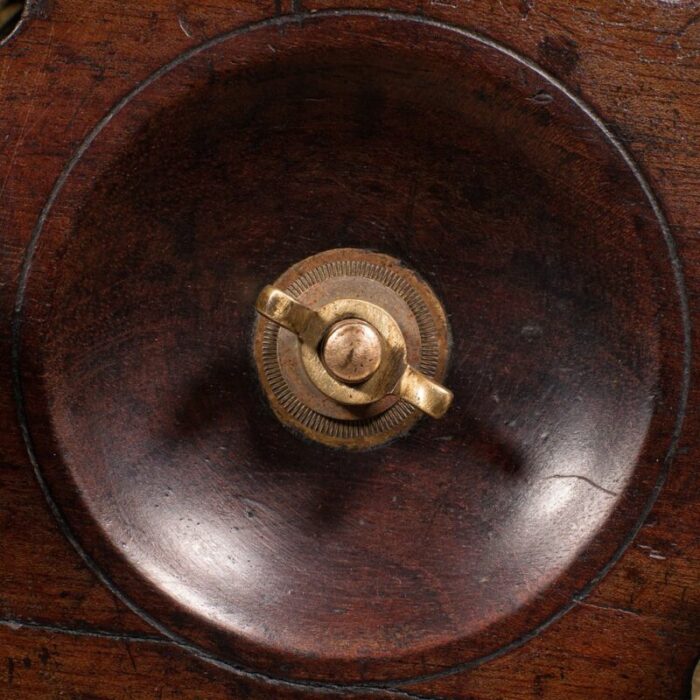 antique english mounted fishing reel in brass travertine 1900s 8