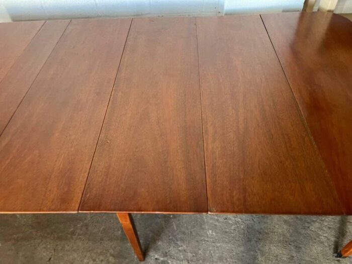 antique federal style mahogany inland extension console or dining table with 3 leaves 2480