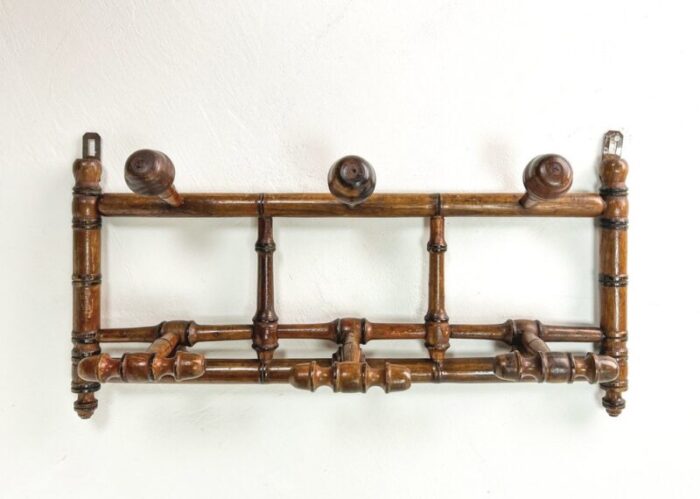 antique french faux bamboo coat rack 1890s 1