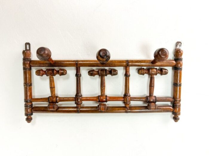 antique french faux bamboo coat rack 1890s 2