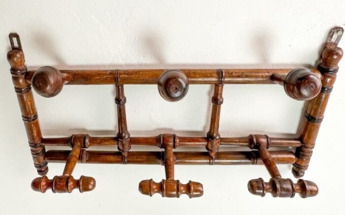 antique french faux bamboo coat rack 1890s 3