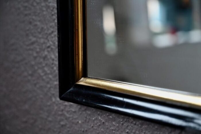 antique french mirror in black and gold 2