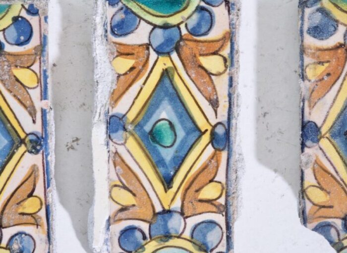 antique glazed tiles set of 14 4