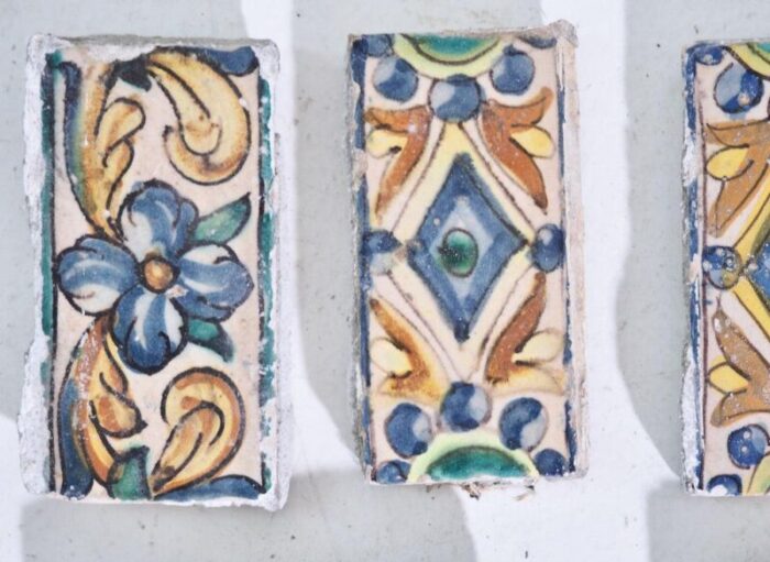 antique glazed tiles set of 14 6