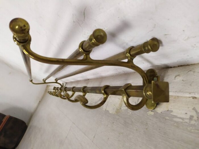 antique golden brass coat holder 7