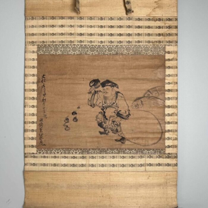 antique japanese kakemono scroll daikokuten 2