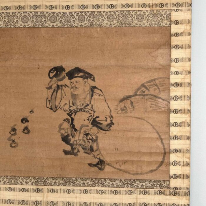 antique japanese kakemono scroll daikokuten 4