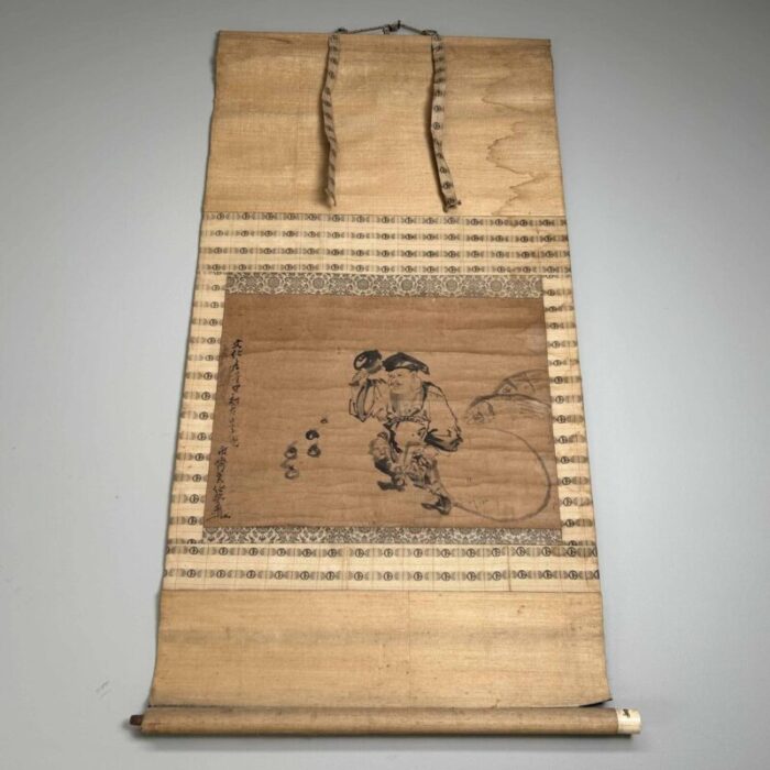 antique japanese kakemono scroll daikokuten 6