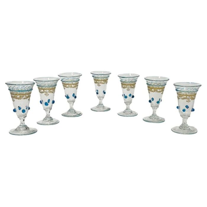 antique liqueur glasses from anthony salviati set of 7 1