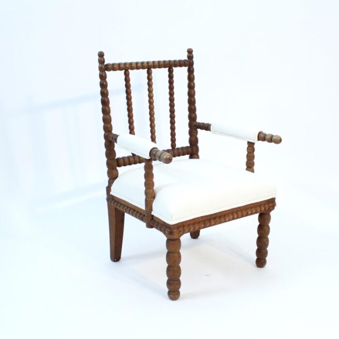 antique oak bobbin chair early 20th century 0898