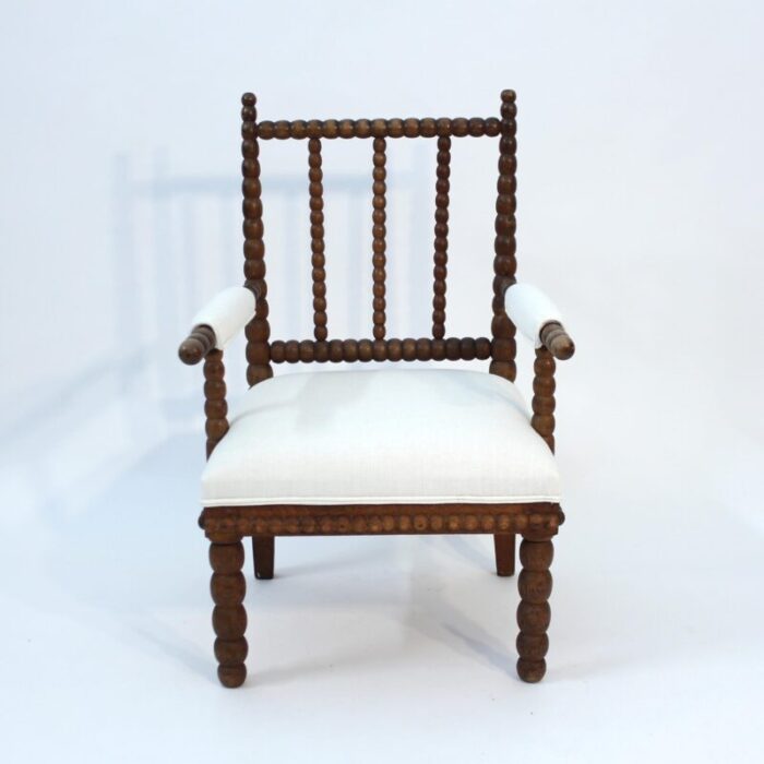 antique oak bobbin chair early 20th century 0915