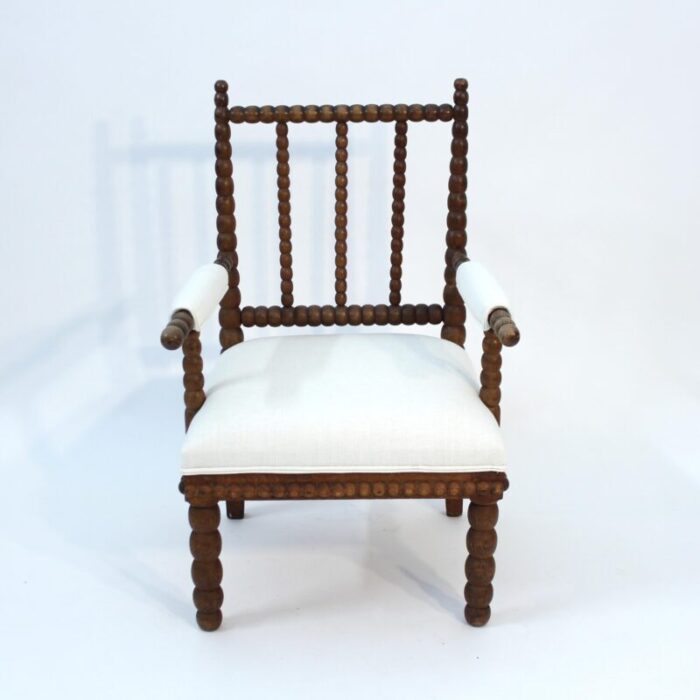 antique oak bobbin chair early 20th century 3154