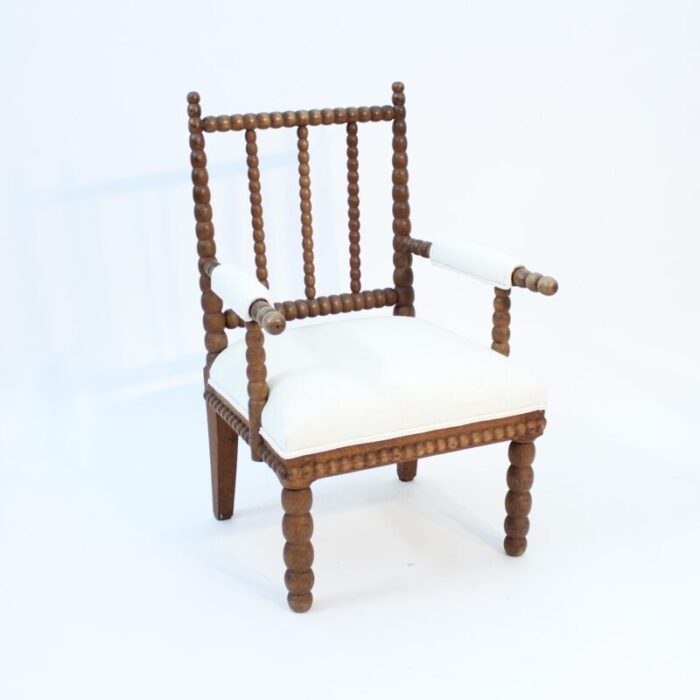 antique oak bobbin chair early 20th century 7742