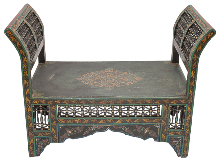 antique oriental bench 1890s 4689