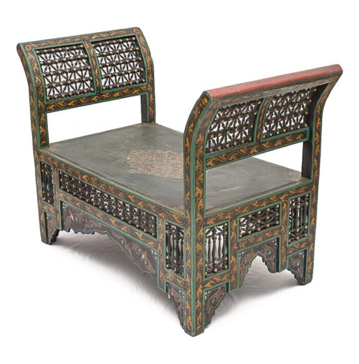 antique oriental bench 1890s 8372