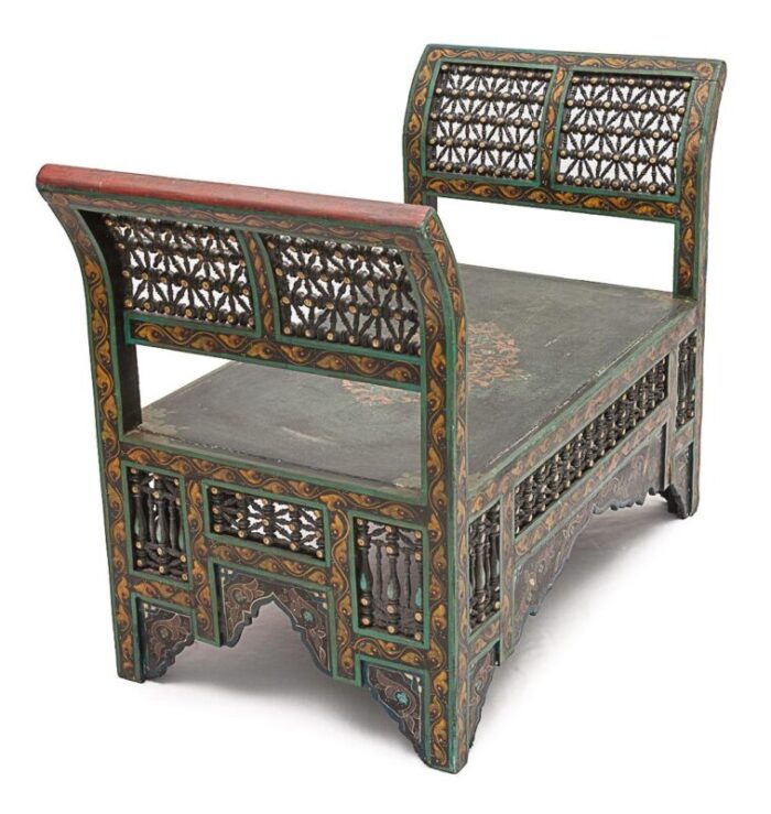 antique oriental bench 1890s 9065