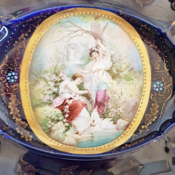 antique oval tray with handles 3