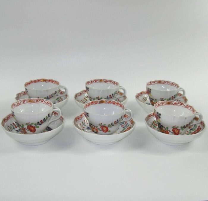 antique patterned imari cups saucers from meissen set of 6 1