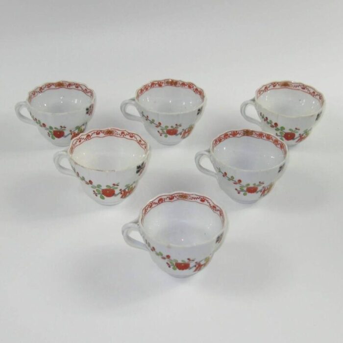 antique patterned imari cups saucers from meissen set of 6 6