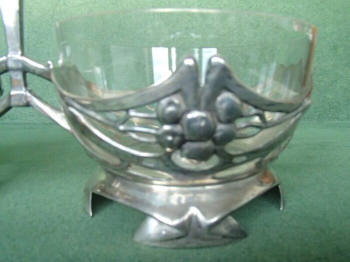 antique pewter crystal glass double bowls from bingit zinn 12