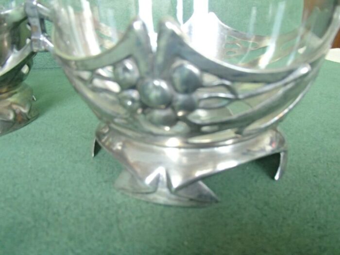 antique pewter crystal glass double bowls from bingit zinn 15