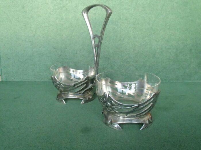 antique pewter crystal glass double bowls from bingit zinn 25