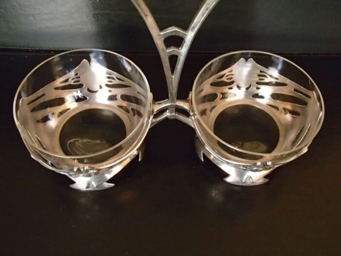 antique pewter crystal glass double bowls from bingit zinn 4