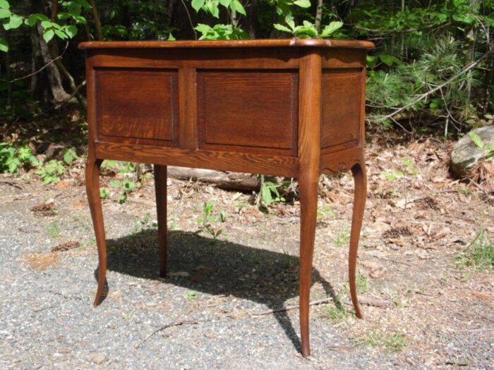 antique solid oak french louis xv style tambour cabinet table server cupboard 3688