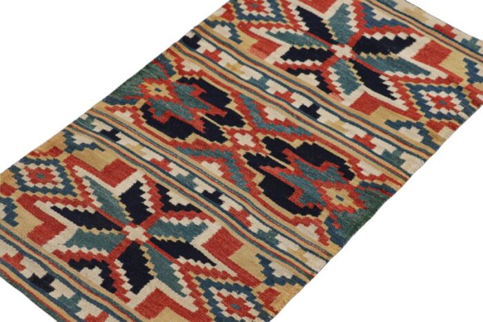 antique swedish rollakan tapestry with geometric patterns from rug and kilim 0544