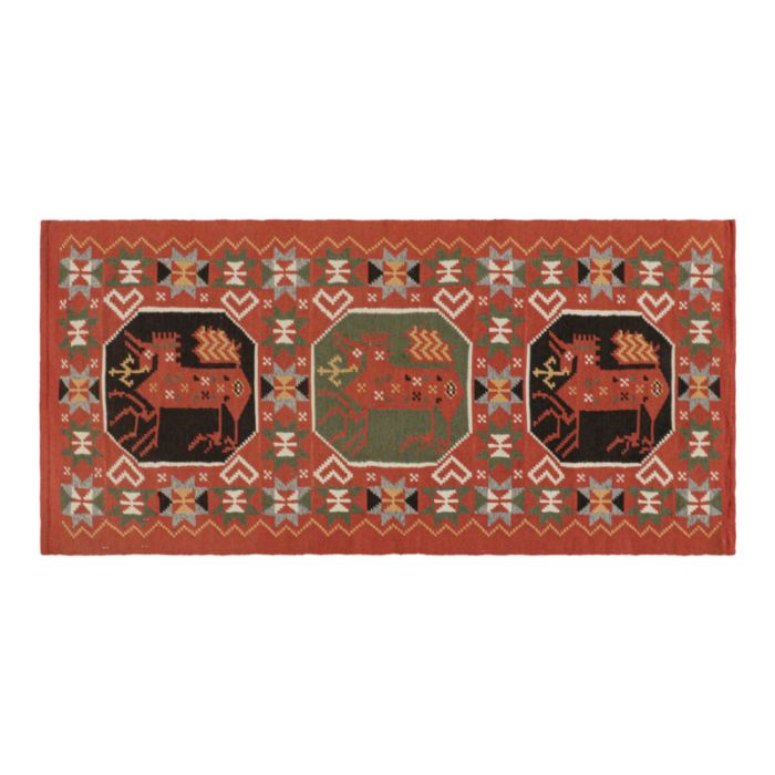 antique swedish rollakan tapestry with pictorials and medallions from rug and kilim 6690