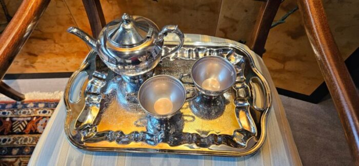 antique warren plate silver plated tea set 5 pieces 3311