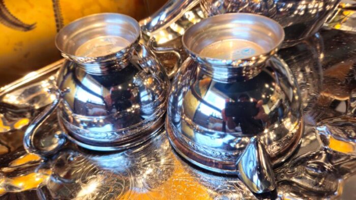 antique warren plate silver plated tea set 5 pieces 8333