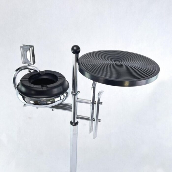 art deco ashtray stand in chrome and bakelite from demeyere 1930s 2