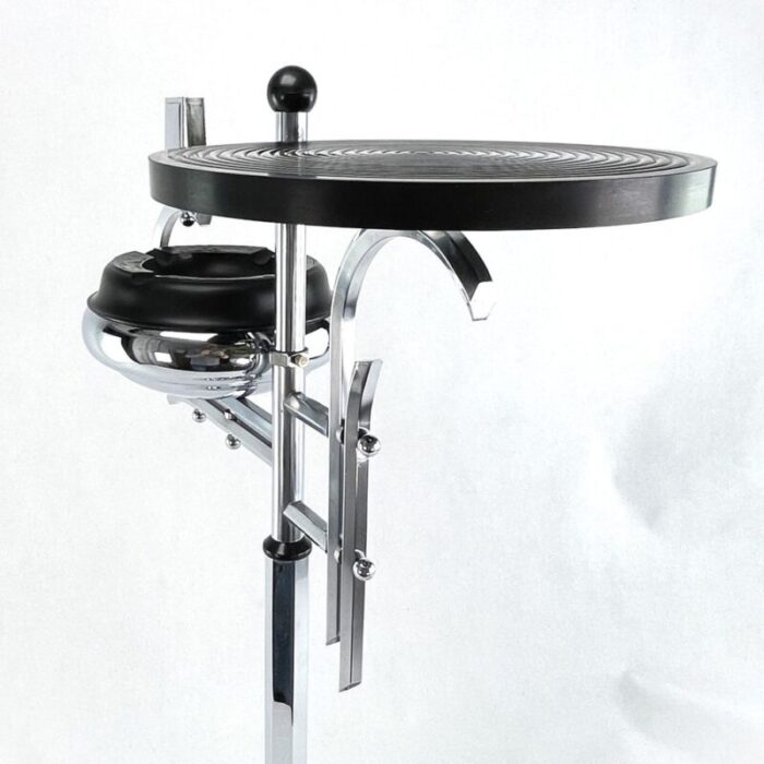 art deco ashtray stand in chrome and bakelite from demeyere 1930s 9